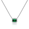 Mini Green Lab-Created Emerlad Halo Pendant Luxury Jewelry Best Emerald Jewelry Gift