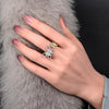 Butterfly with Canary Diamond Crystalline Super Luxury Halo Ring Best Three Stone Wedding Ring