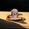 2 Pieces Wedding Ring Set D Color Diamond Crystalline Super Luxury Halo Ring Best Engagement Ring