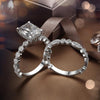 2 Pieces Wedding Ring Set D Color Diamond Crystalline Super Luxury Halo Ring Best Engagement Ring