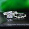 2 Pieces Wedding Ring Set D Color Diamond Crystalline Super Luxury Halo Ring Best Engagement Ring