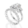 2 Pieces Wedding Ring Set D Color Diamond Crystalline Super Luxury Halo Ring Best Engagement Ring