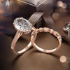 2 Pieces Wedding Ring Set D Color Diamond Crystalline Super Luxury Halo Ring Best Engagement Ring