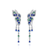 Colorful Butterfly Diamond Crystalline Butterfly Long Tassel Earring, Super Luxury  Best Jewelry Gift For Her