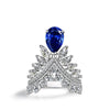 Genuine Lab-Grown Blue Sapphire Ring | Luxury Angel Wing Sapphire Jewelry | Best Gift For Her