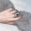 Genuine Lab-Grown Blue Sapphire Ring | Luxury Angel Wing Sapphire Jewelry | Best Gift For Her