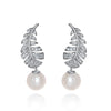 Mother of Pearl with Feather Unique Dangle Earring, Best Trending Earring