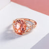 Oragne Pink Oval Halo Diamond Crystalline Engagement Ring, Best Halo Engagement Ring