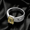 Vivid Yellow Diamond Crystalline Wedding Anniversary Halo Ring, Best Halo Ring