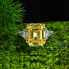 Vivid Yellow Diamond Crystalline Wedding Anniversary Ring, Best Three Stone Ring