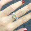 Vivid Yellow Diamond Crystalline Wedding Anniversary Halo Ring, Best Halo Ring