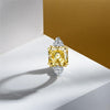 Vivid Yellow Diamond Crystalline Wedding Anniversary Ring, Best Three Stone Ring