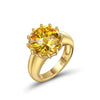 Vivid Yellow Diamond Crystalline Engagement Ring, Best Solitaire Engagement Ring