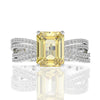 Vivid Yellow Diamond Crystalline Wedding Anniversary Halo Ring, Best Halo Ring