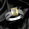 Vivid Yellow Diamond Crystalline Wedding Anniversary Halo Ring, Best Halo Ring