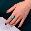 925 Silver Paraiba Blue Three Stone Ring, Ocean Blue Ring, Best Engagement Ring