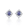 Genuine Lab-Grown Blue Sapphire Earring | Luxury Halo Sapphire Jewelry | Best Gift