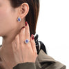 Genuine Lab-Grown Blue Sapphire Earring | Luxury Halo Sapphire Jewelry | Best Gift