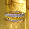 Vivid Yellow Diamond Crystalline Bangle, Luxury Party Queen Bangle jewelry