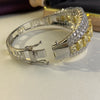 Vivid Yellow Diamond Crystalline Bangle, Luxury Party Queen Bangle jewelry