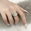 D Color Diamond Crystalline Super Luxury Halo Ring Best Three Stone Wedding Ring