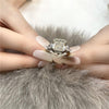 D Color Diamond Crystalline Super Luxury Halo Ring Best Three Stone Wedding Ring