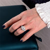 D Color Diamond Crystalline Super Luxury Halo Ring Best Three Stone Wedding Ring