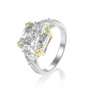 D Color Diamond Crystalline Super Luxury Halo Ring Best Three Stone Wedding Ring