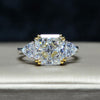 D Color Diamond Crystalline Super Luxury Halo Ring Best Three Stone Wedding Ring