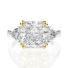 D Color Diamond Crystalline Super Luxury Halo Ring Best Three Stone Wedding Ring