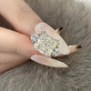 D Color Diamond Crystalline Super Luxury Halo Ring Best Three Stone Wedding Ring