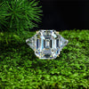 D Color Diamond Crystalline Super Luxury Halo Ring Best Three Stone Wedding Ring