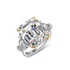 D Color Diamond Crystalline Super Luxury Halo Ring Best Three Stone Wedding Ring