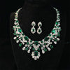 925 Silver Green Lab-Created Emerald Necklace, Vivid Green Luxury Queen Necklace