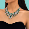 925 Silver Green Lab-Created Emerald Necklace, Vivid Green Luxury Queen Necklace