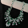 925 Silver Green Lab-Created Emerald Necklace, Vivid Green Luxury Queen Necklace