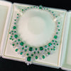 925 Silver Green Lab-Created Emerald Necklace, Vivid Green Luxury Queen Necklace