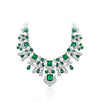 925 Silver Green Lab-Created Emerald Necklace, Vivid Green Luxury Queen Necklace