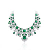 925 Silver Green Lab-Created Emerald Necklace, Vivid Green Luxury Queen Necklace