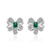 Green Lab-Created Emerlad Halo Earring Luxury Jewelry BEST JEWELRY GIFT