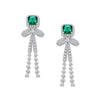 Vivid Green Lab-Created Emerlad Long Tassel Earring Luxury Jewelry Best Jewelry Gift