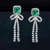 Vivid Green Lab-Created Emerlad Long Tassel Earring Luxury Jewelry Best Jewelry Gift