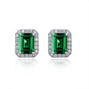 Green Lab-Created Emerlad Earring Stud Luxury Jewelry Best Jewelry Gift