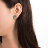 Green Lab-Created Emerlad Earring Stud Luxury Jewelry Best Jewelry Gift