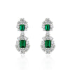 Vivid Green Lab-Created Emerlad Long Tassel Earring Luxury Jewelry Best Jewelry Gift