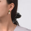 Green Lab-Created Emerlad w Pearl Earring Luxury Jewelry Best Jewelry Gift