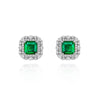 Vivid Green Lab-Created Emerlad Earring Stud Luxury Jewelry Best Jewelry Gift