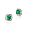 Vivid Green Lab-Created Emerlad Earring Stud Luxury Jewelry Best Jewelry Gift