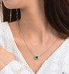 Mini Green Lab-Created Emerlad Halo Pendant Luxury Jewelry Best Emerald Jewelry Gift