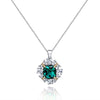 Green Lab-Created Emerlad Halo Pendant Luxury Jewelry Best Emerald Jewelry Gift